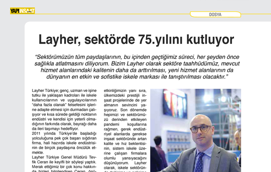 Layher, sektörde 75.yılını kutluyor