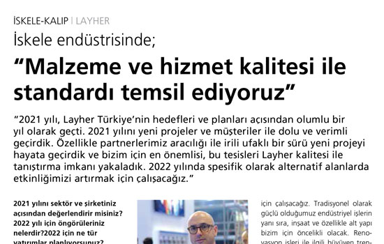 İskele endüstrisinde; malzeme ve hizmet kalitesi ile standardı temsil ediyoruz.